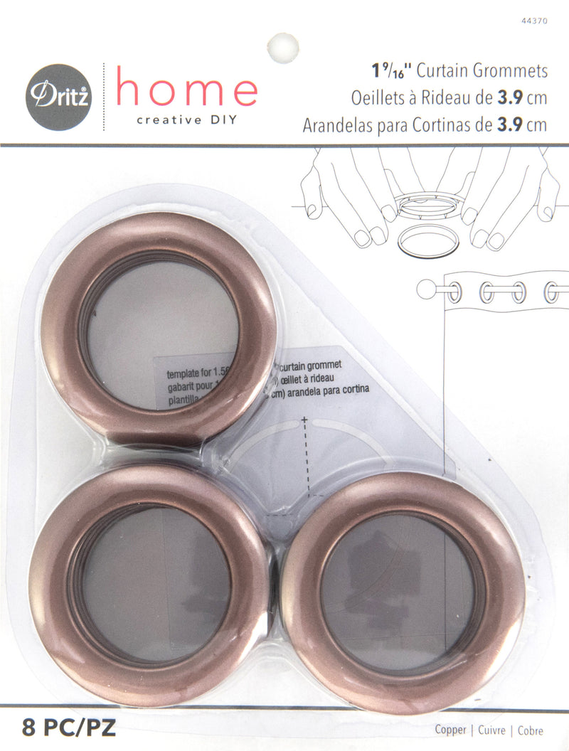 Load image into Gallery viewer, 44370|Dritz 1-9/16" Plastic Curtain Grommets, Copper, 8 Sets
