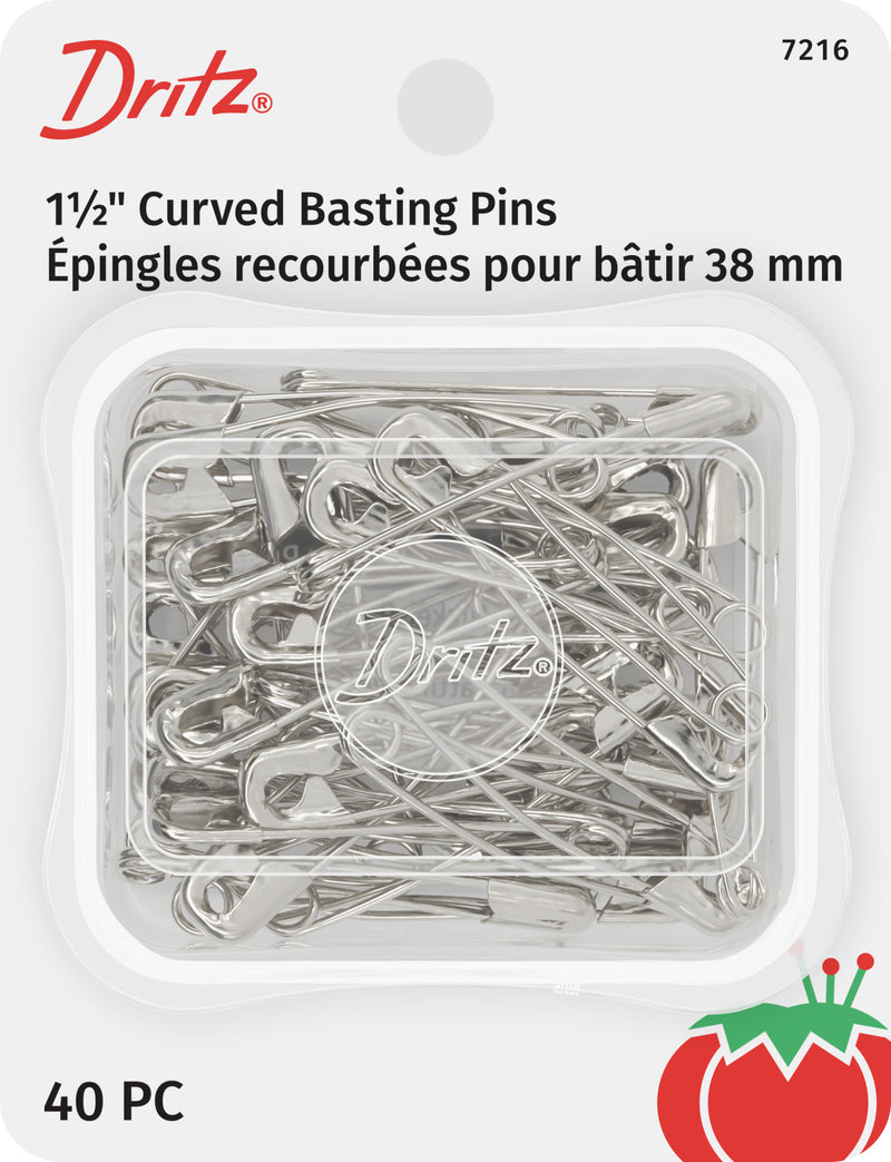Load image into Gallery viewer, 7216|Dritz 1-1/2" Curved Safety Pins, Nickel, 40 pc