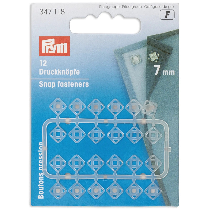 Chargez l'image dans la visionneuse de la galerie, 347118| Sew-On Snap Fasteners plastic square 7 mm transparent