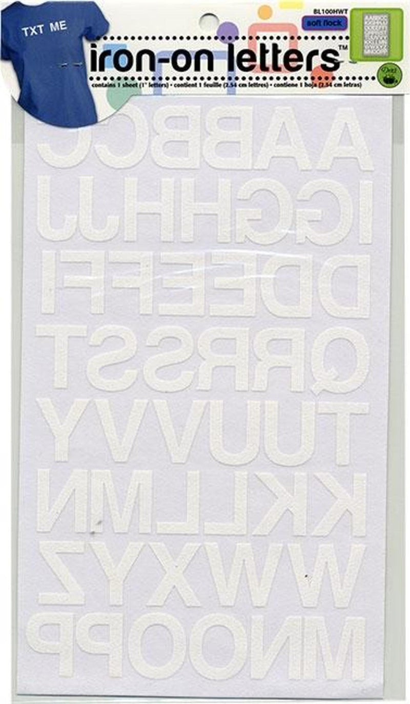 Cargue la imagen en el visor de la galería, BL100HWT|Dritz Soft Flock Iron-On Letters, 1 Sheet, White