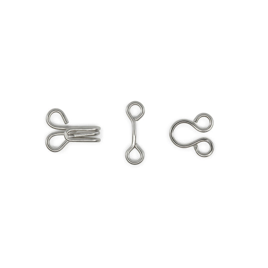 BK102|Dritz Hooks & Eyes, Size 2, 96 Sets, Nickel