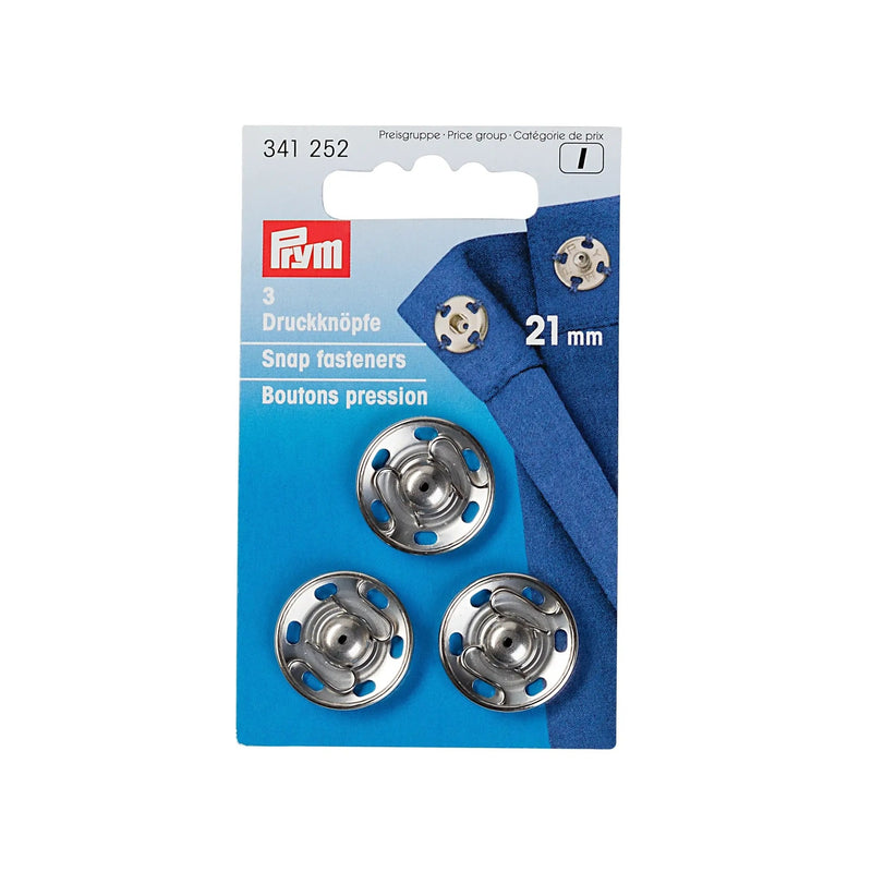 Chargez l'image dans la visionneuse de la galerie, 341252| Sew-On Snap Fasteners brass 21 mm silver col