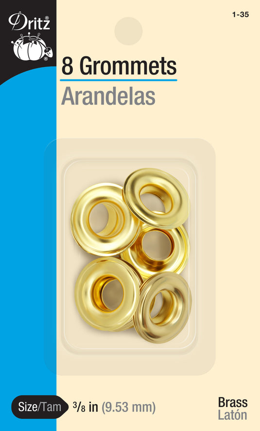 1-35|Dritz 3/8" Grommets, 8 pc, Gold