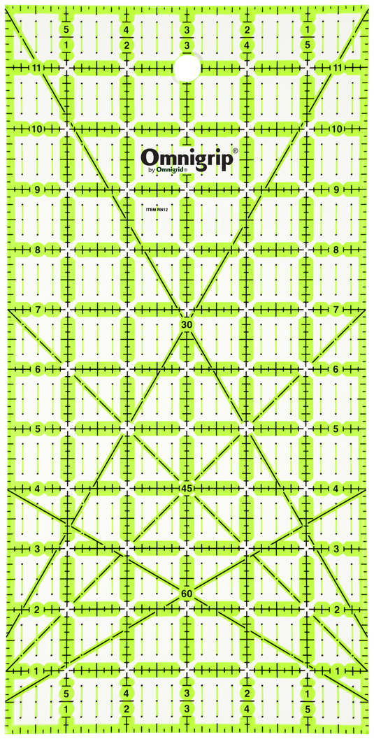 RN12|Omnigrid Omnigrip Neon Rectangle Ruler, 6" x 12"