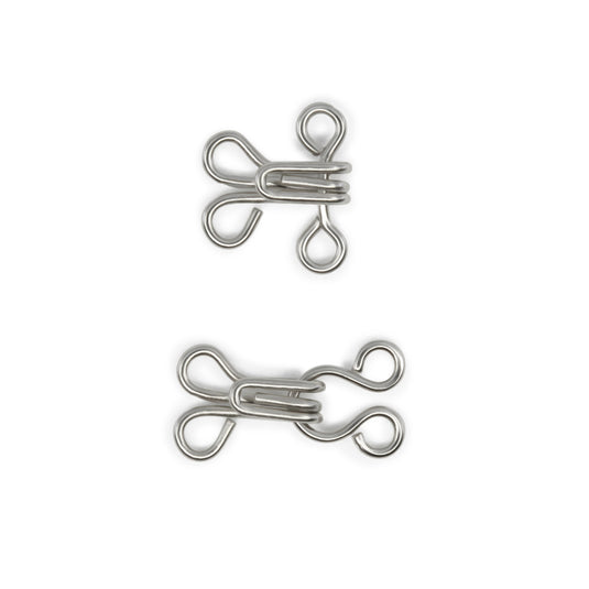 BK102|Dritz Hooks & Eyes, Size 2, 96 Sets, Nickel
