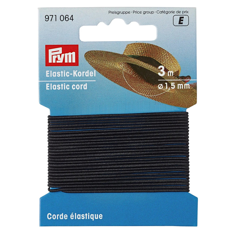 Load image into Gallery viewer, 971064|Prym 1.5mm Elastic Cord, Black, 3 M