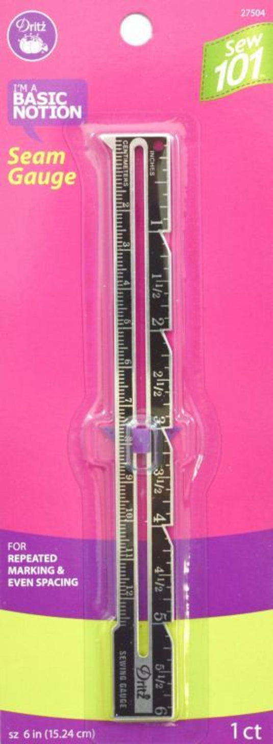 27504|Dritz Sew 101 6-Inch Seam Gauge, Black