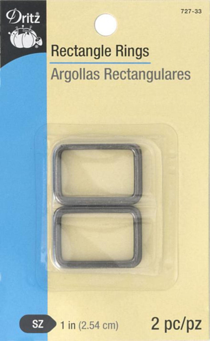 Cargue la imagen en el visor de la galería, 727-33|Dritz 1" Rectangle Rings, Gunmetal, 2 pc
