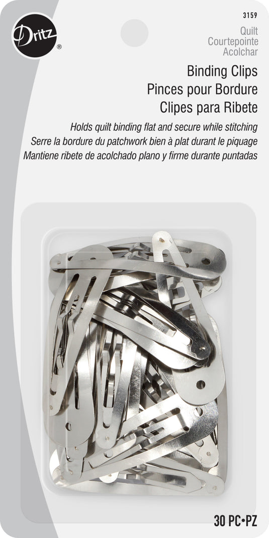 3159|Dritz Binding Clips, Silver, 30 pc