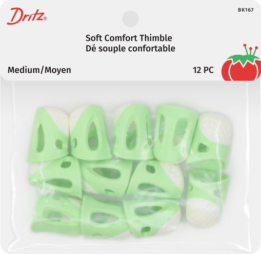 BK167|Dritz Soft Comfort Thimbles, Medium, 12 pc