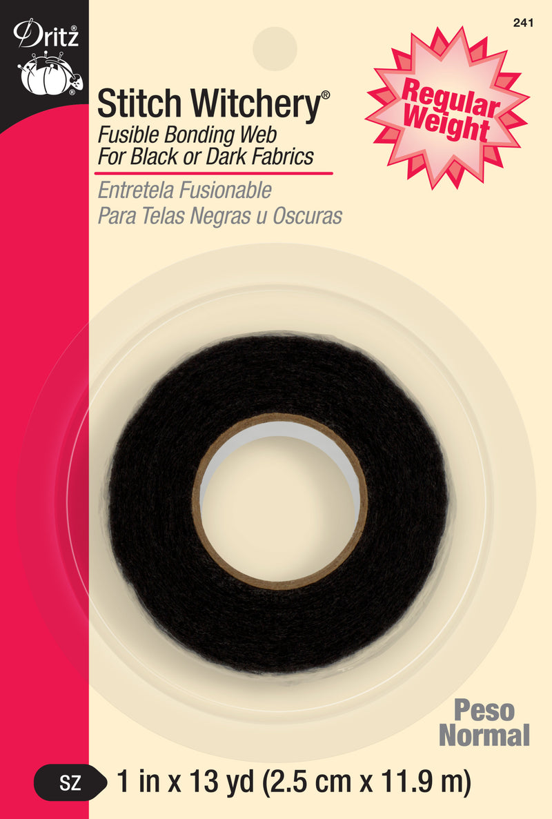 Load image into Gallery viewer, 241|Dritz 1" Stitch Witchery Fusible Bonding Web, Regular Weight, Black, 13 yd