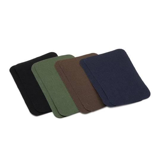 55200-70|Dritz Twill Iron-On Patches, 2" x 3", 8 pc, Dark Assorted