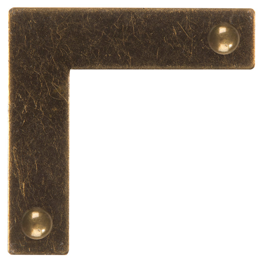 44788-38|Dritz Smooth Campaign Hardware Corners, Small, Antique Brass, 4 pc
