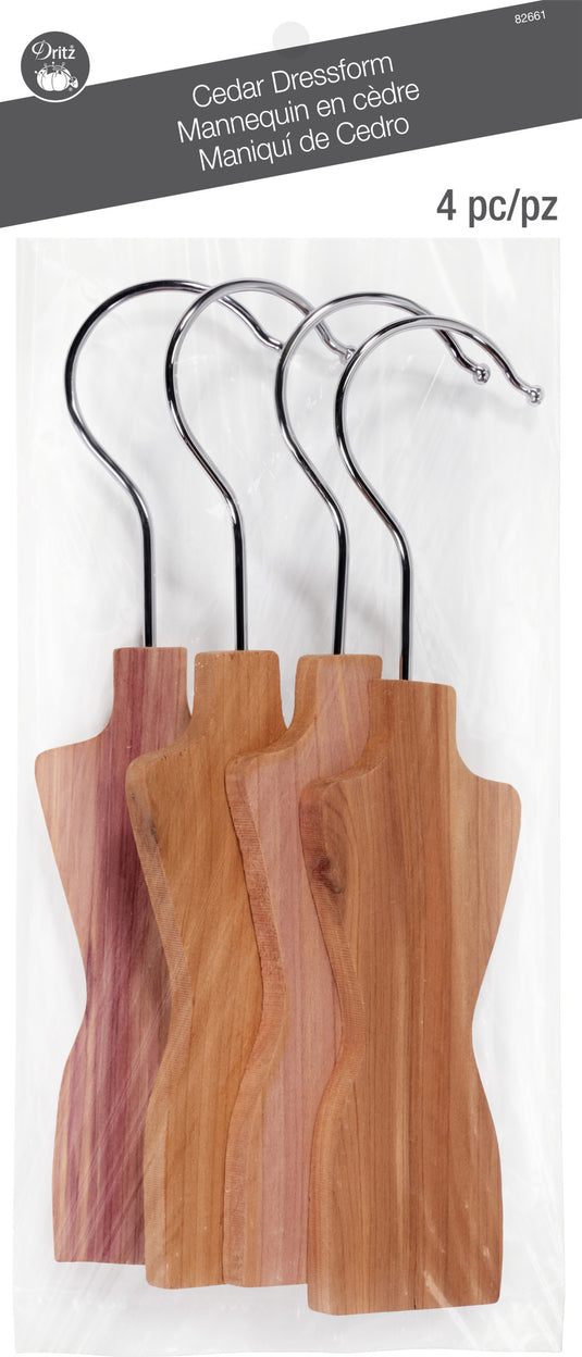 82661|Dritz Cedar Dressform Hangers, 4 pc