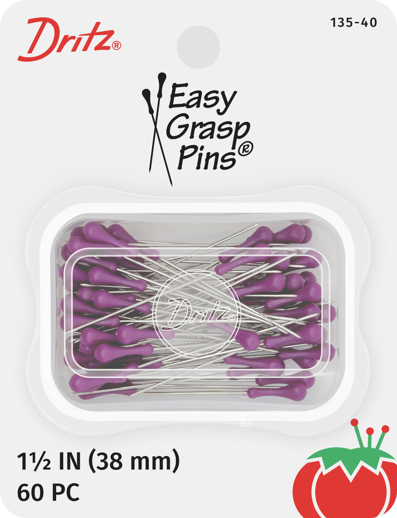Load image into Gallery viewer, 135-40|Dritz 1-1/2" Easy Grasp Pins, Purple, 60 Pieces