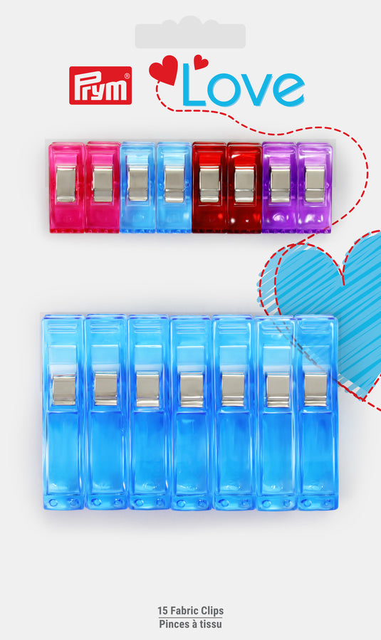60104|Prym Mixed Fabric Clips, 15 pc