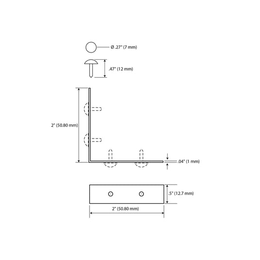 44790-35|Dritz Smooth Right Angle Corners, Small, Brass, 4 pc