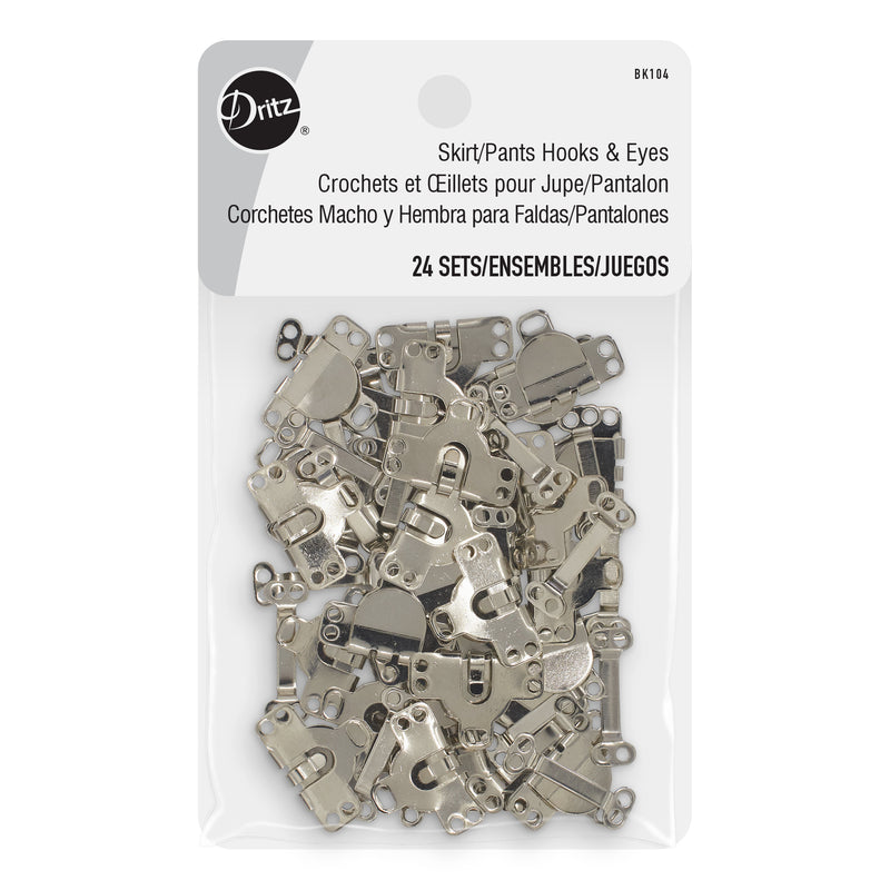 Load image into Gallery viewer, BK104|Dritz Skirt/Pants Hooks &amp; Eyes, 24 Sets, Nickel