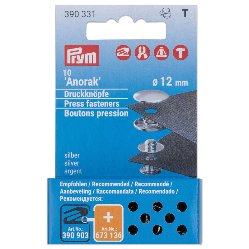 Load image into Gallery viewer, 390331|Prym ANORAK 12 mm refill silver 10pc