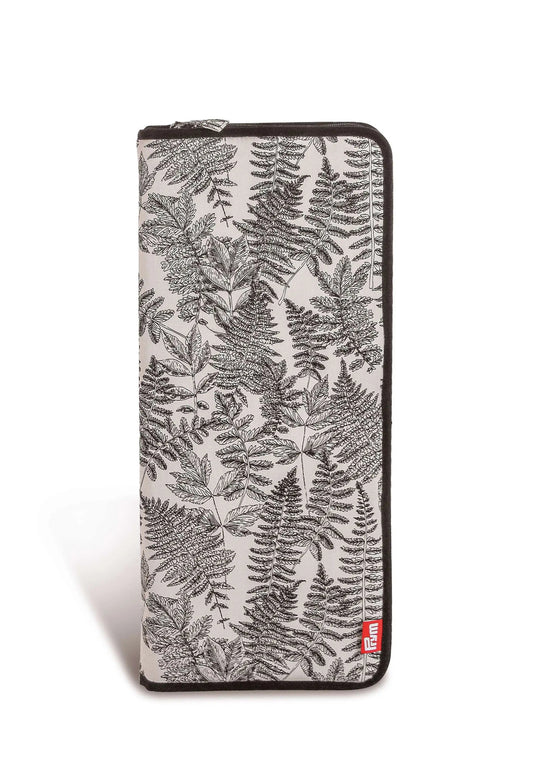 612076|Prym Knitting Needle Zippered Case, Monochrome Leaves