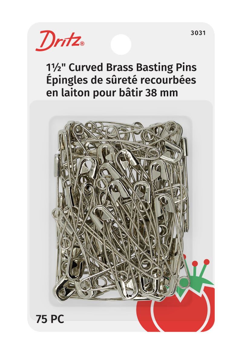 Load image into Gallery viewer, 3031|Dritz 1-1/2" Curved Basting Pins, Nickel, 75 pc