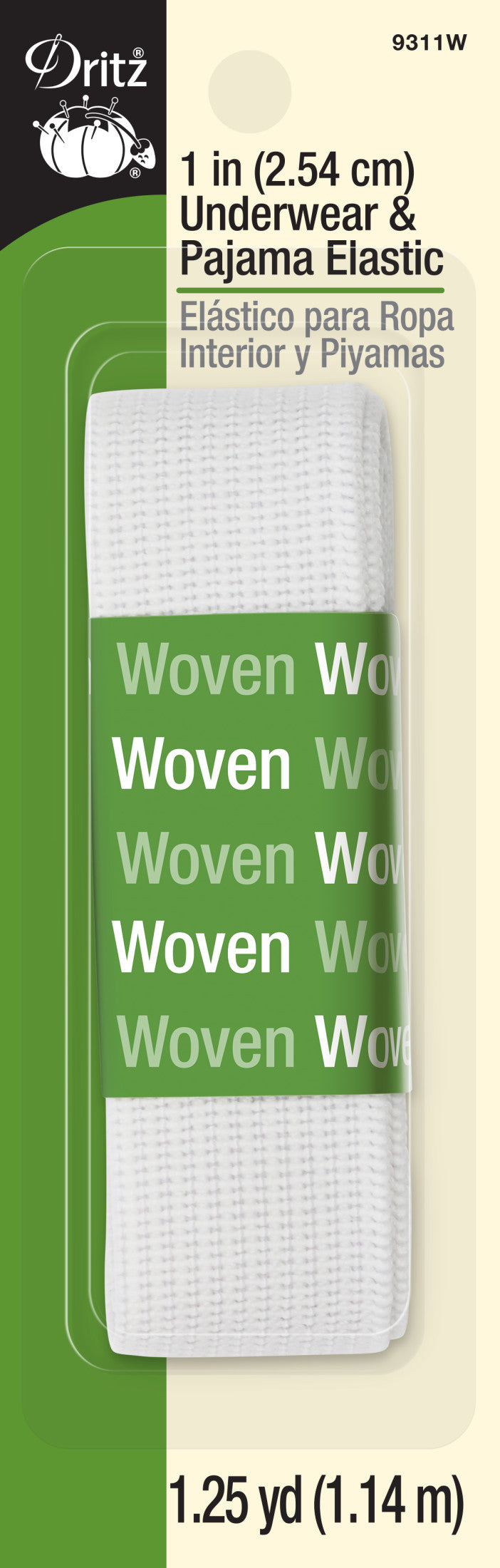 Load image into Gallery viewer, 9311W|Dritz 1" Underwear &amp; Pajama Elastic, White, 1-1/4 yd