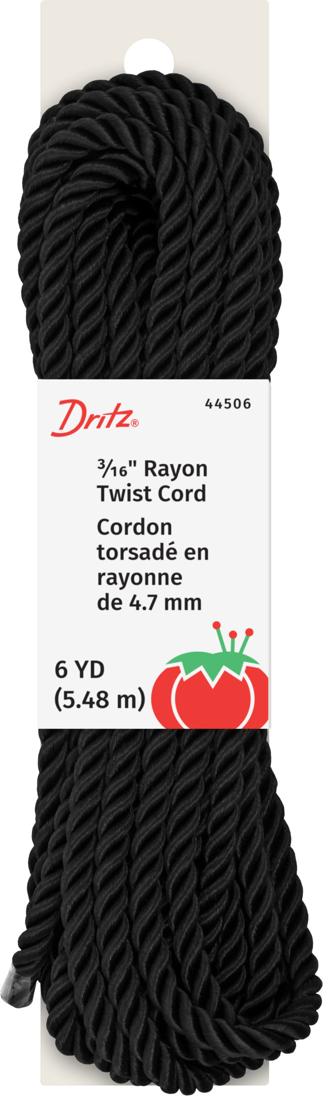 Cargue la imagen en el visor de la galería, 44506|Dritz Rayon Twist Cord 3/16" x 6 YD - Black
