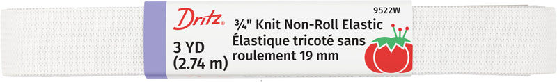Chargez l'image dans la visionneuse de la galerie, 9522W|Dritz 3/4" Knit Non-Roll Elastic, White, 3 yd