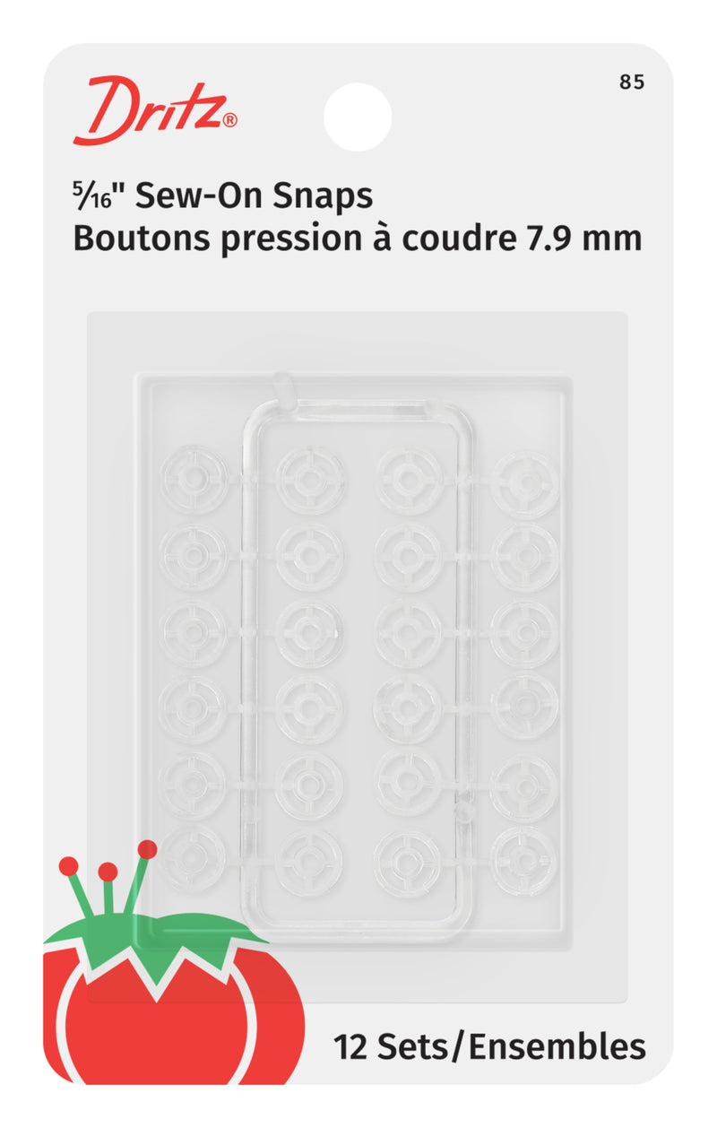 Load image into Gallery viewer, 85|Dritz 5/16" Sew-On Snaps, 12 Sets, Clear
