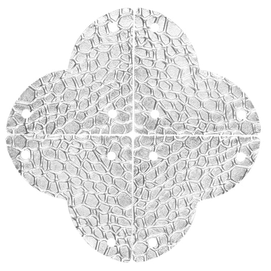 44798-65|Dritz Textured Quatrefoil Corners, Small, Nickel, 4pc