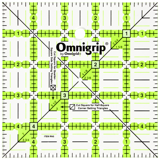 RN5|Omnigrid Omnigrip Neon Square Ruler, 5" x 5"
