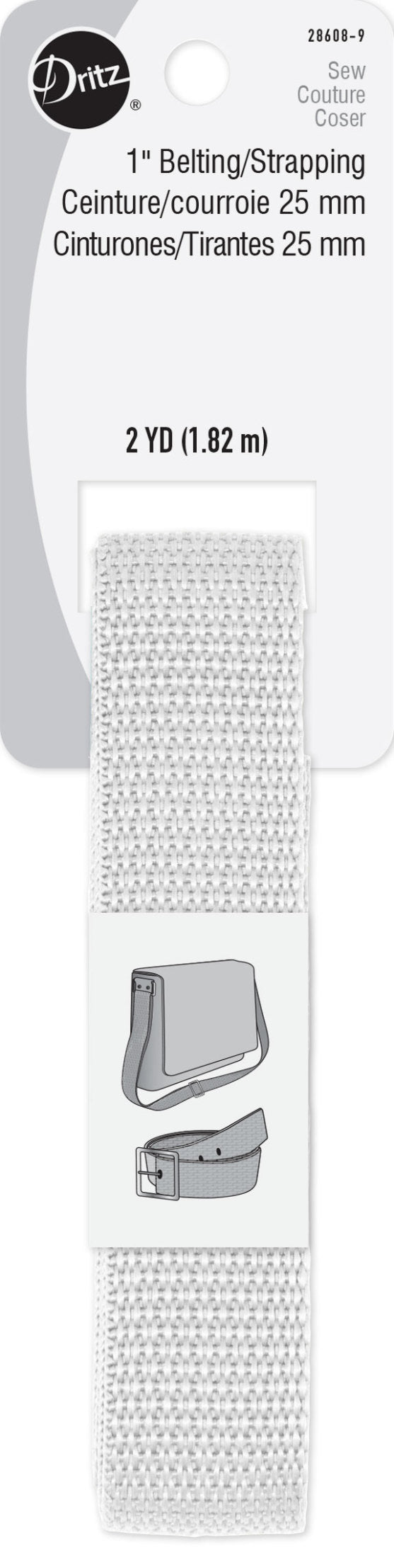 Load image into Gallery viewer, 28608-9|Dritz 1" Polypro Belting &amp; Strapping, White, 2 yd
