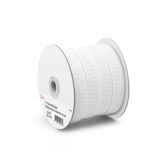 9406W|Dritz 3/4" Non-Roll Elastic, White, 18 yd