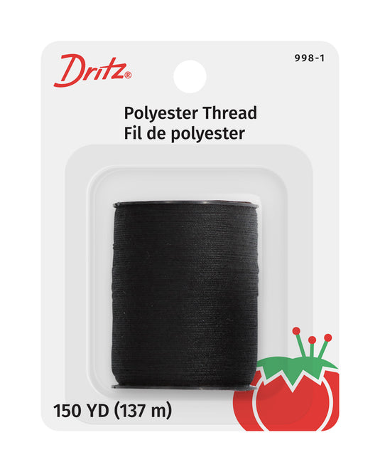 998-1|Dritz Polyester Thread, Black, 150 yd