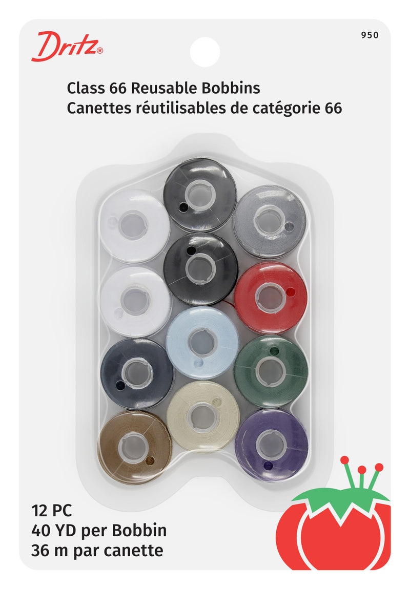 Load image into Gallery viewer, 950|Dritz Class 66 Reusable Bobbins, Assorted, 12 pc