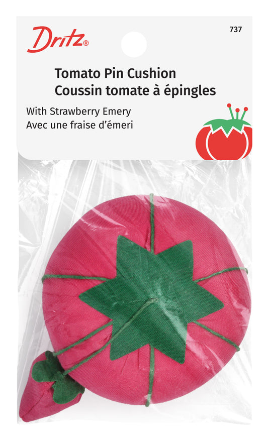 737|Dritz 2-3/4" Tomato Pin Cushion with Strawberry Emery, Assorted Colors