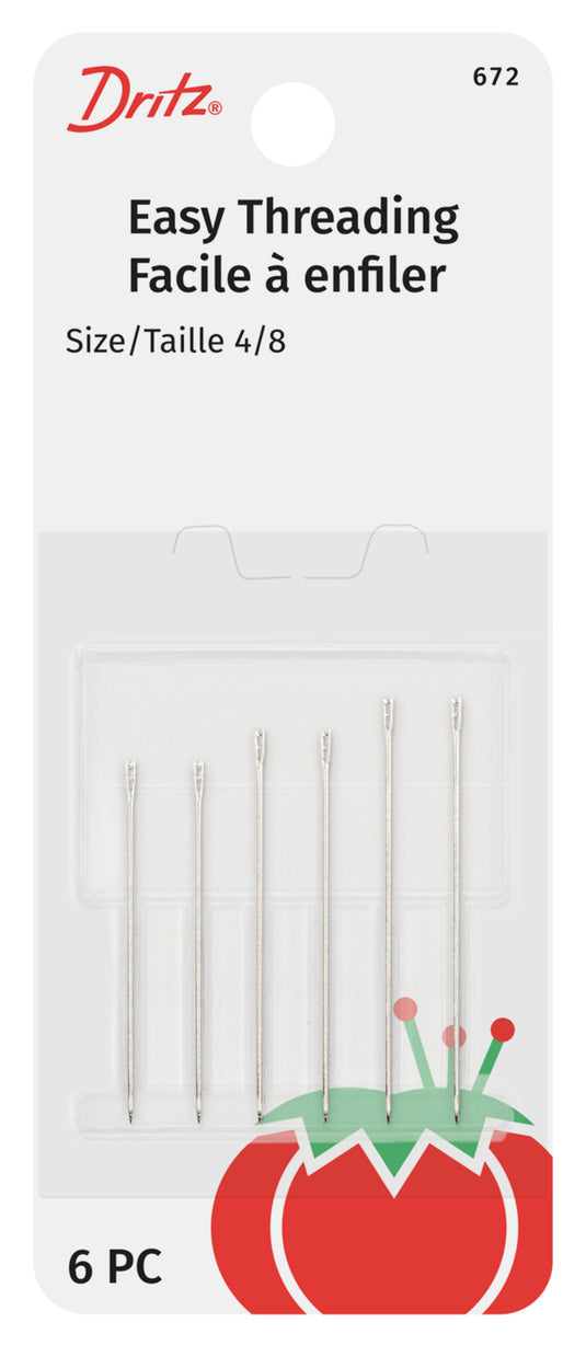 672|Dritz Easy Threading Hand Needles, Size 4/8, 6 pc