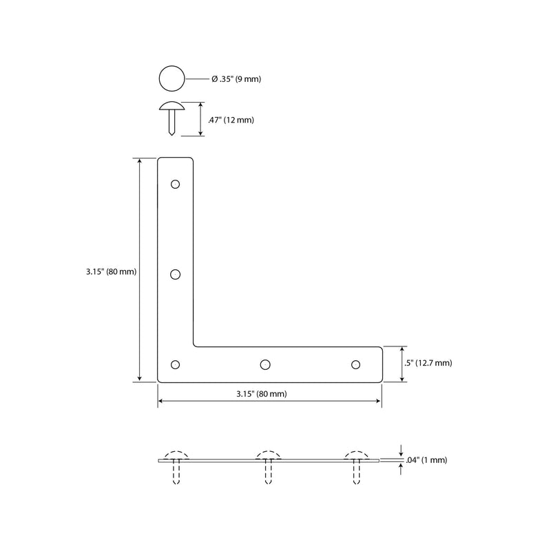 Load image into Gallery viewer, 44789-35|Dritz Smooth Campaign Hardware Corners, Large, Brass, 4 pc