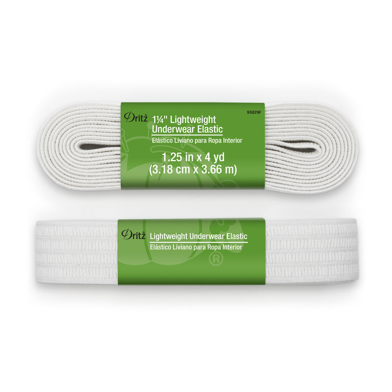 Load image into Gallery viewer, 9582W|Dritz 1-1/4" Lightweight Underwear Elastic, White, 4 yd