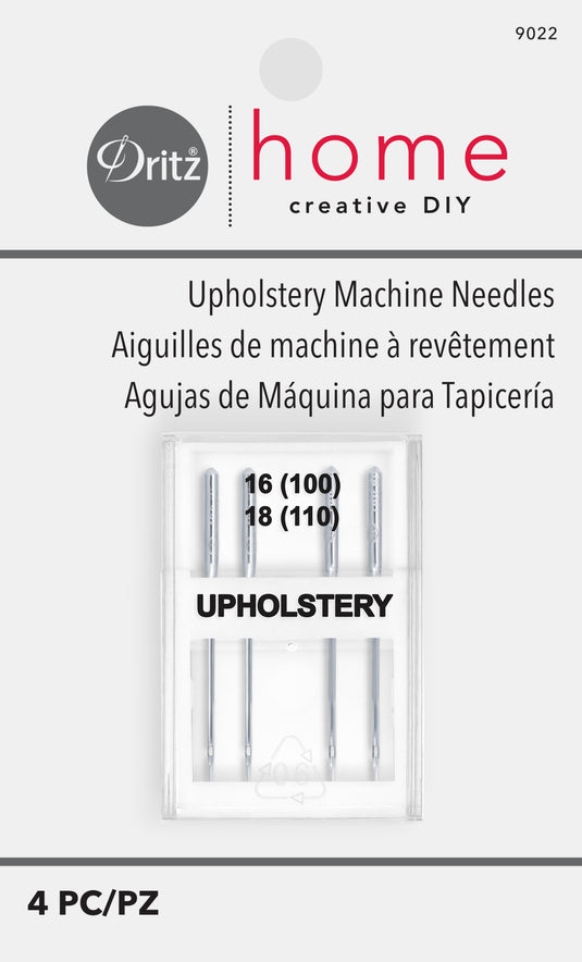 9022|Dritz Upholstery Machine Needles, Size 16 & 18, 4 pc