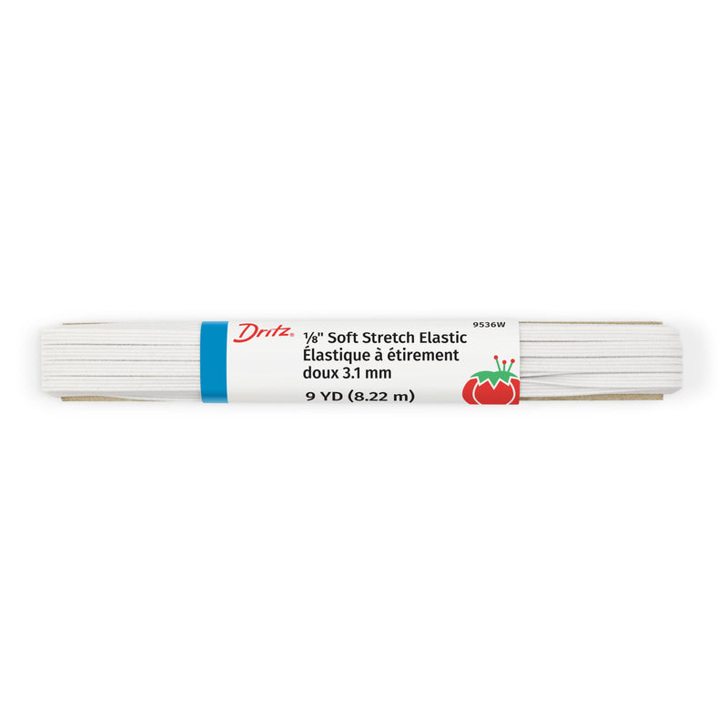 Chargez l'image dans la visionneuse de la galerie, 9536W|Dritz 1/8" Soft Stretch Elastic, White, 9 yd