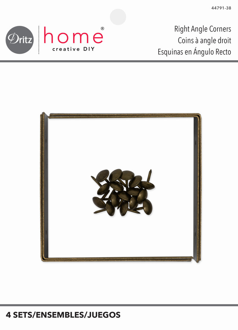 Load image into Gallery viewer, 44791-38|Dritz Smooth Right Angle Corners, Large, Antique Brass, 4 pc
