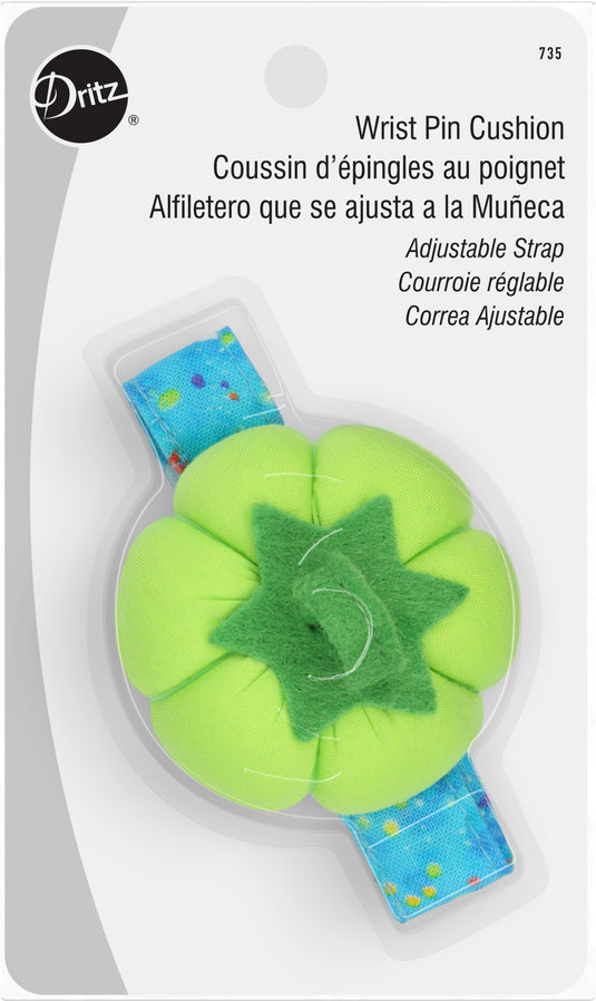 735|Dritz Wrist Tomato Pin Cushion with Adjustable Strap, Assorted Colors