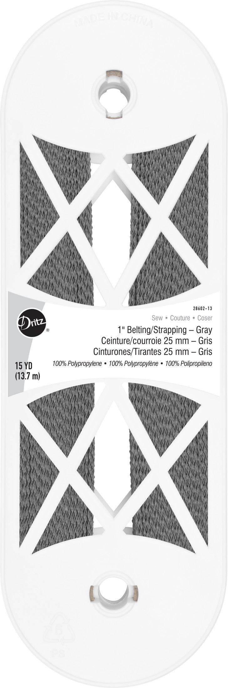 Load image into Gallery viewer, 28602-13|Dritz 1" Polypro Belting &amp; Strapping, Gray, 15 yd