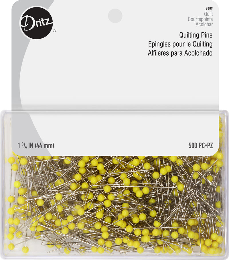 Chargez l'image dans la visionneuse de la galerie, 3009|Dritz 1-3/4" Quilting Pins, 500 Count, Yellow