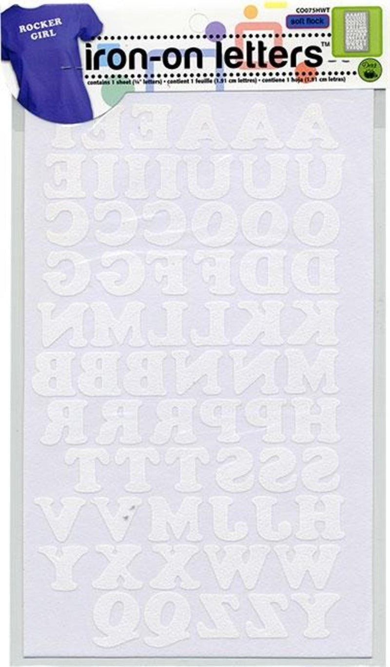 Cargue la imagen en el visor de la galería, CO075HWT|Dritz Soft Flock Iron-On Letters, 1 Sheet, White