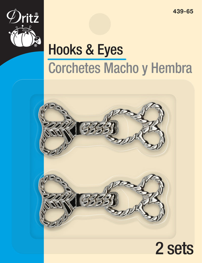Chargez l'image dans la visionneuse de la galerie, 439-65|Dritz Decorative Hooks &amp; Eyes, 2 Sets, Nickel