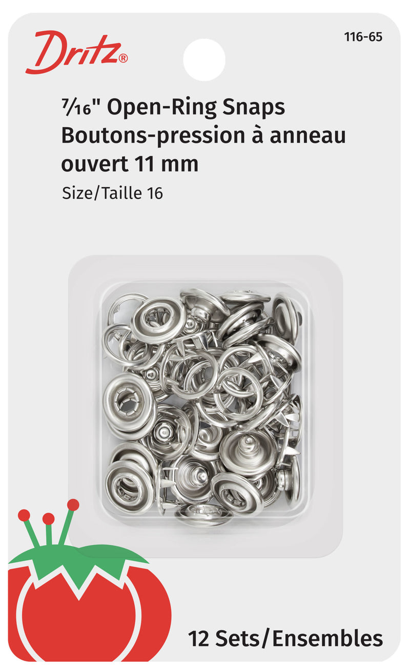 Load image into Gallery viewer, 116-65|Dritz 7/16" Snap Fasteners, 12 Sets, Nickel