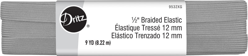 Cargue la imagen en el visor de la galería, 9532XG|Dritz 1/2" Gray Braided Elastic, 9 yd