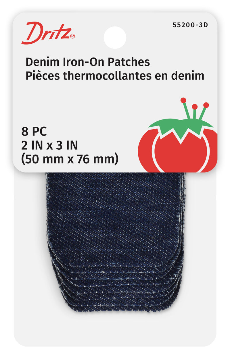 Cargue la imagen en el visor de la galería, 55200-3D|Dritz Denim Iron-On Patches, 2" x 3", 8 pc, Dark Blue